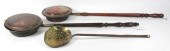 Two copper warming pans and a