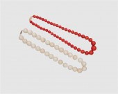 TWO CORAL NECKLACESTwo Coral N