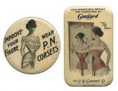 TWO CORSET CELLULOID POCKET MI