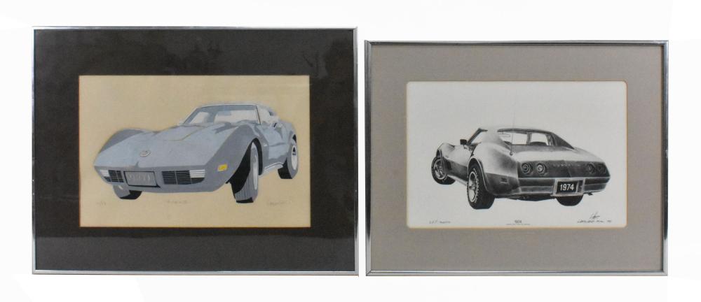 TWO CORVETTE WORKS OF ART, ONE A