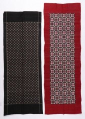 TWO COTTON IKAT SHAWLS, INDIAT