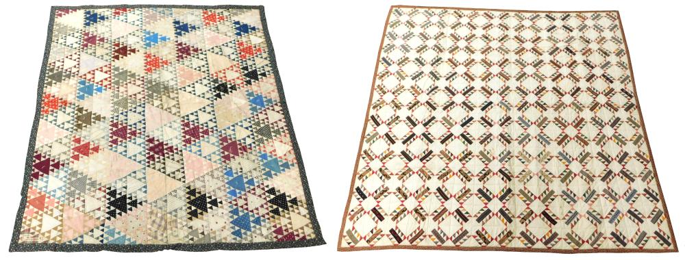 TWO COTTON PIECEWORK QUILTS: THE