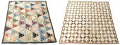 TWO COTTON PIECEWORK QUILTS: T
