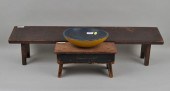TWO COUNTRY PAINTED STOOLS & B