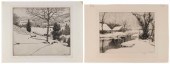 TWO COUNTRY WINTER SCENE ETCHI