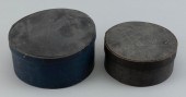 TWO COVERED WOOD PANTRY BOXES