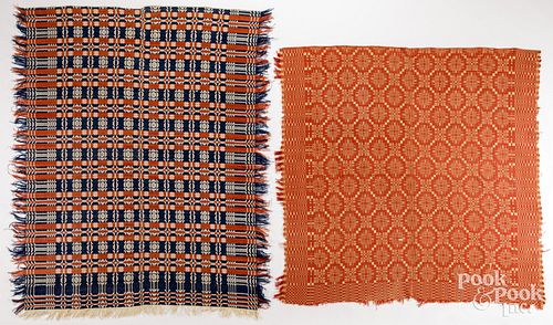TWO COVERLETS, 19TH C.Two