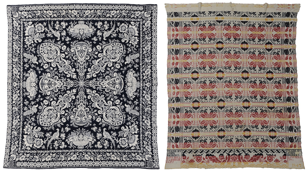 Two Coverlets one Jacquard,