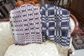 TWO COVERLETS. One patterned i