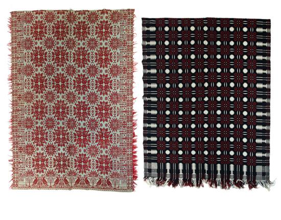 TWO COVERLETS.  Unsigned Jacquard