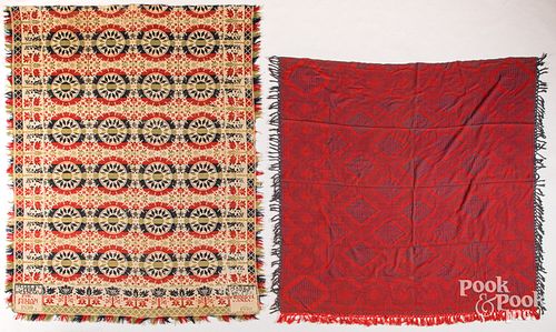 TWO COVERLETSTwo coverlets,