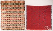 TWO COVERLETSTwo coverlets, in