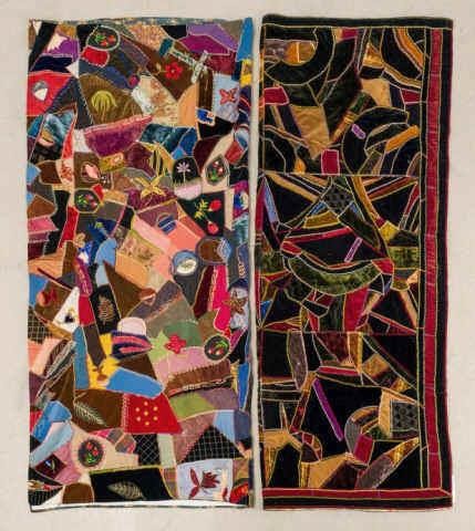 TWO CRAZY QUILTS, LATE 19TH