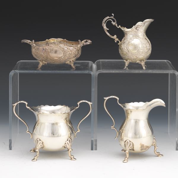 TWO CREAM AND SUGAR SETS  One