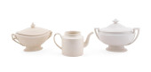 TWO CREAMWARE TUREENS AND AN O