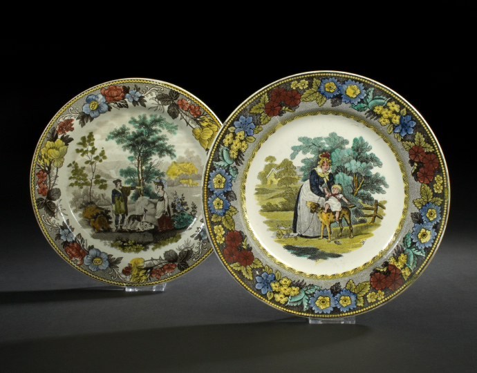 Two Creil Underglaze