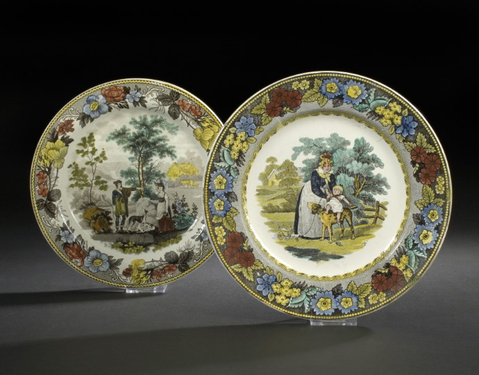 Two Creil Underglaze