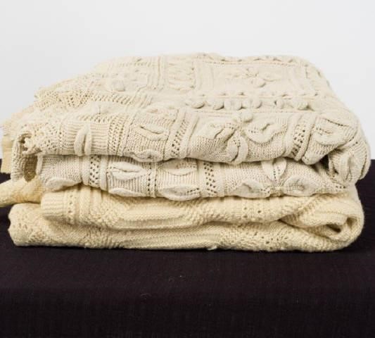 TWO CROCHETED BED COVERS, MID