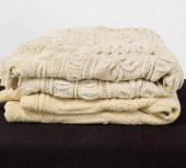 TWO CROCHETED BED COVERS, MID