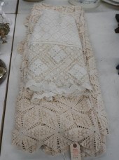 TWO CROCHETED BED SPREADS, LAR