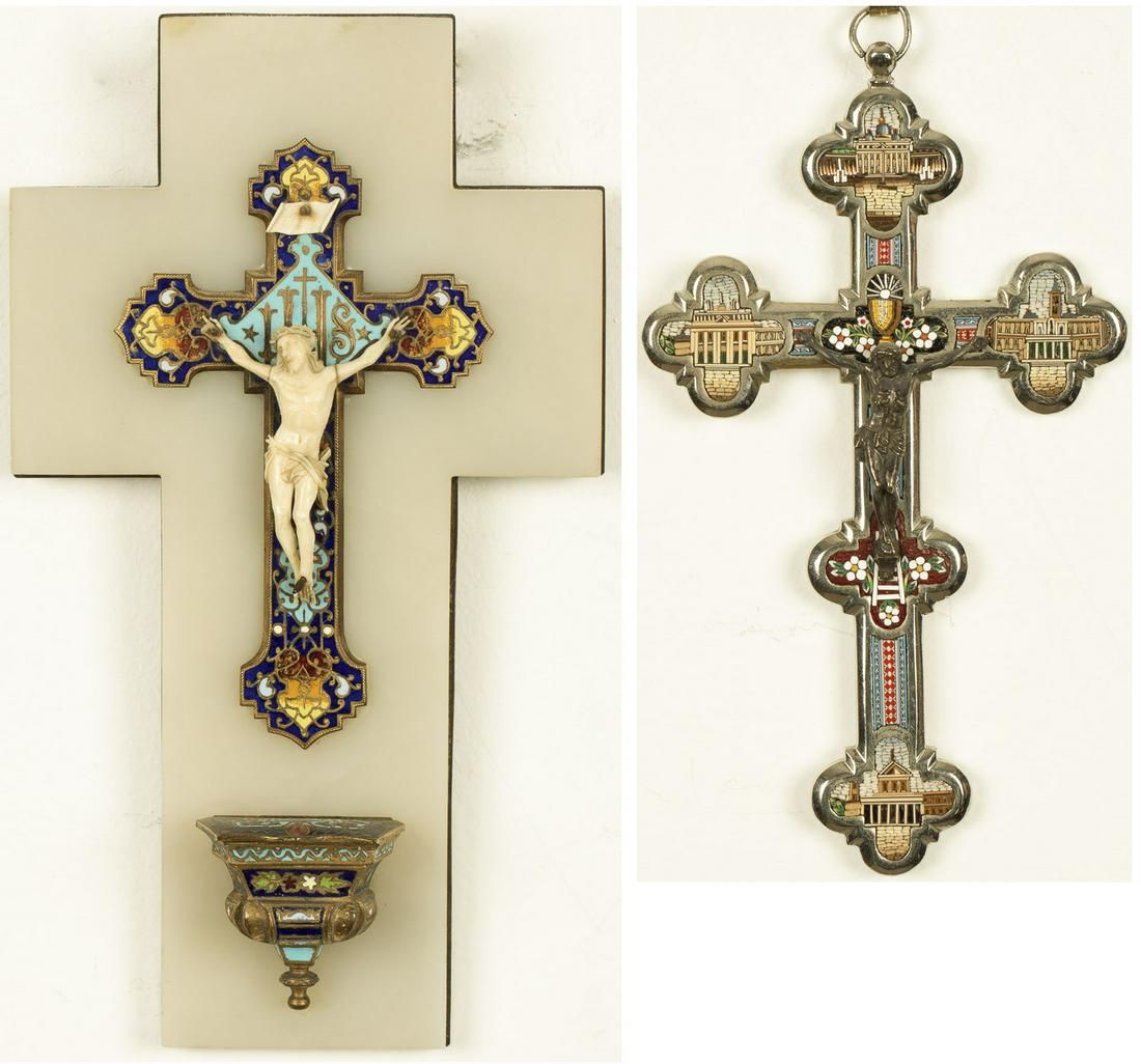 TWO CRUCIFIXS, 19THE CENTURYTwo