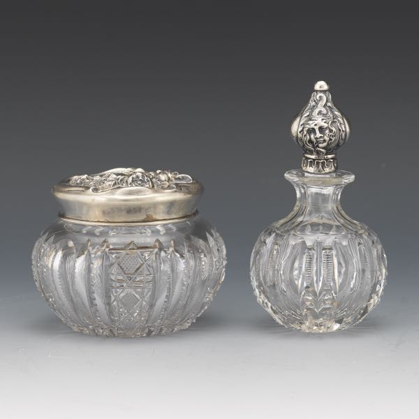 TWO CRYSTAL AND STERLING SILVER