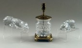 TWO CRYSTAL ANIMAL FIGURES AND