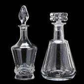 TWO CRYSTAL DECANTERS, DAUM AN