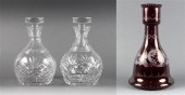 Two crystal decanters possibly