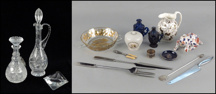 TWO CRYSTAL DECANTERS. Together