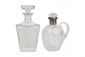 TWO CRYSTAL DECANTERSone with