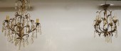TWO CRYSTAL-DROP ORMOLU METAL