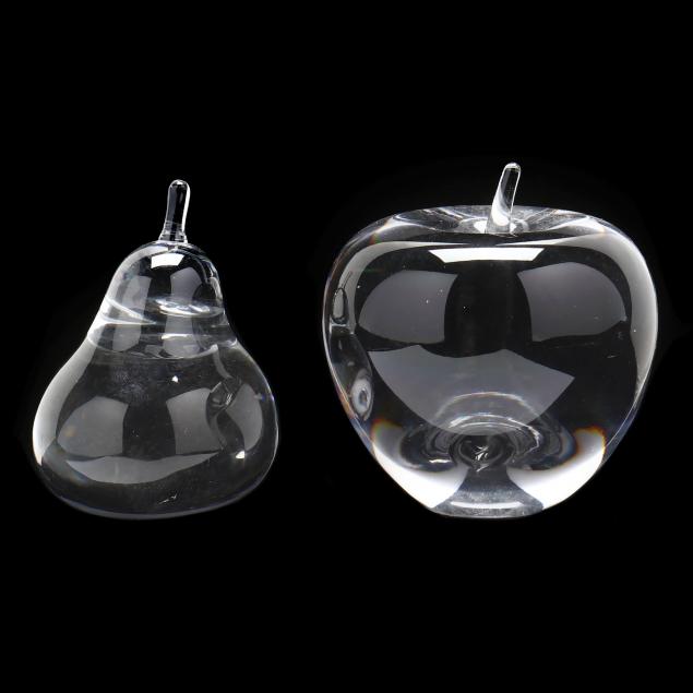 TWO CRYSTAL PAPERWEIGHTS, TIFFANY