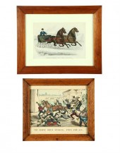 TWO CURRIER & IVES PRINTS.  Ha