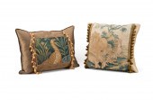 TWO CUSTOM ANTIQUE WOOL TAPEST