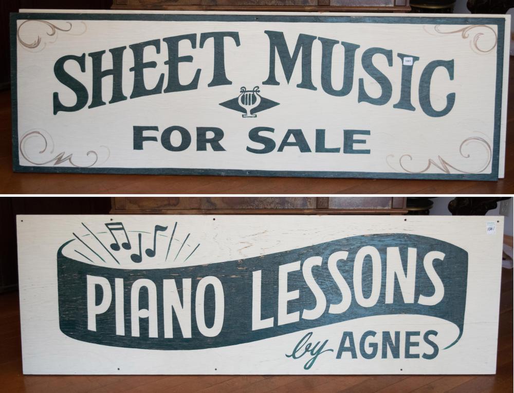 TWO CUSTOM MUSIC STORE SIGNSTWO