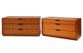 TWO CUSTOM OAK PLYWOOD CHESTS