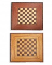 TWO CUSTOM WOOD CHESS BOARDSTw