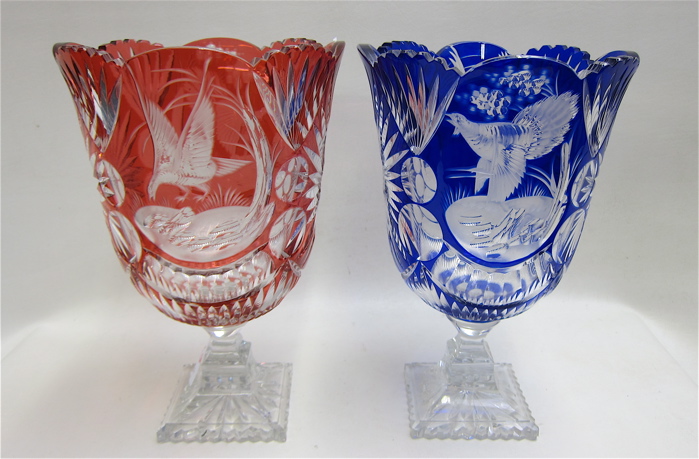 TWO CUT AND COLORED CRYSTAL