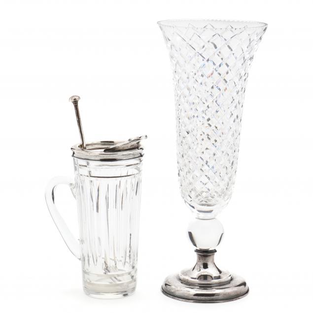 TWO CUT CRYSTAL AND STERLING