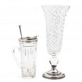 TWO CUT CRYSTAL AND STERLING M