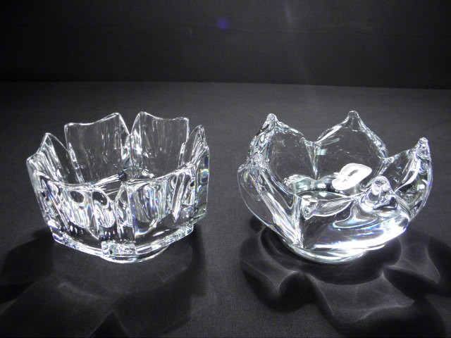 Two cut crystal bowls including