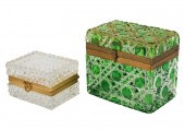 TWO CUT-CRYSTAL VANITY BOXESTw