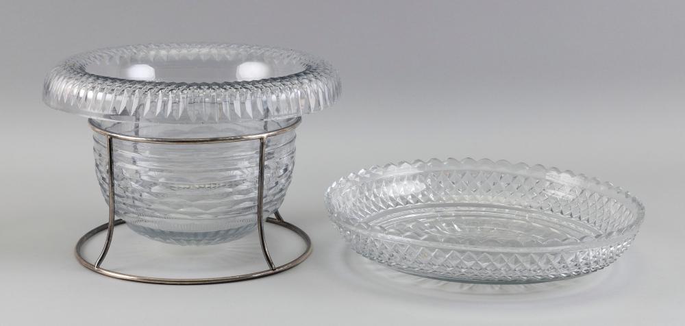 TWO CUT GLASS BOWLS 20TH CENTURYTWO