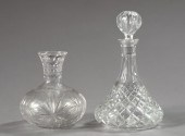 Two Cut Glass Decanters,  one
