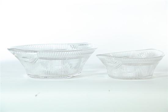 TWO CUT GLASS FRUIT BOWLS. 