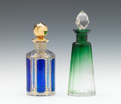 Two Cut Glass Perfume Bottles