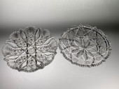 TWO CUT GLASS PLATES, ONE TUTH