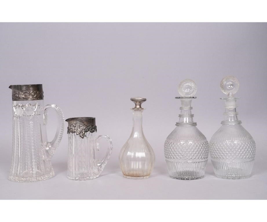 Two cut glass sterling silver