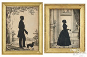 TWO CUTWORK SILHOUETTES, 19TH